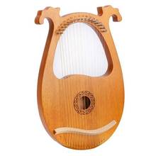 Lyre harp, cordas de madeira sólida, 16 cordas, mogno, lyre, harp com chave de ajuste para iniciantes de música 2024 - compre barato