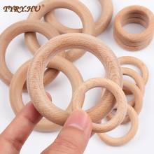 Tyry-anel de mordedor de madeira natural. hu 5 partes, brinquedo para mordedor, não tóxico, 100%, madeira de faia, 40mm/70mm 2024 - compre barato