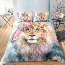 Free Dropshipping 3-piece Duvet Cover Set Bedding Sets Duvet Cover (1 Pillowcase Single )lion Animal Children's Gift 2024 - купить недорого