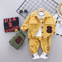 Baby Boy Clothes Spring Autumn Children Letter T Shirts Hoodies Pants 3Pcs/sets Infant Outfit Kids Fashion Toddler Tracksuit set 2024 - buy cheap