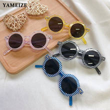 Yameize óculos de sol infantil, fashion listrado com strass, óculos de sol para meninos e meninas de luxo, óculos de sol para bebês uv400 2024 - compre barato
