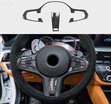 ABS Carbon Fiber Style For BMW 5 series G30 X3 G01 X4 G02 M Sport Car Steering Wheel Frame Trim Cover Button Decorate Sticker 2024 - buy cheap