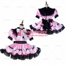 Fondcosplay adulto sexy cruz vestir sissy maid curto bebê rosa vestido de cetim com fechadura uniforme cosplay traje sob medida [g2124] 2024 - compre barato