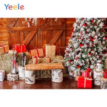Виниловый фон для детской фотосъемки с изображением рождественской елки деревянного дома стога игрушек лампы подарка 2024 - купить недорого
