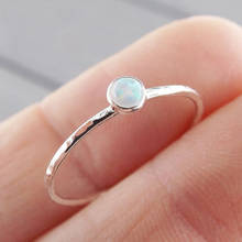 Cute Resin Stone Opal Thin Rings For Women Silver Color Birthstone Rhinestone Trend Simple Wedding Ring anel Fine Jewelry O5X733 2024 - buy cheap