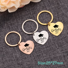 2021 Graduation Gift Daughter Gift From Dad Mom Customized Date Keychain Simple Keyrings Stainless Steel Charm Jewelry Bag TAG 2024 - buy cheap