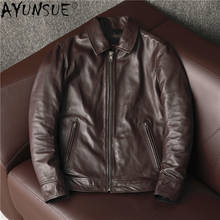 AYUNSUE 100% Real Genuine Leather Jacket Men High Quality Cowhide Coat Plus Size Men's Jackets 5xl Spring Fall 2021 Hommes Veste 2024 - buy cheap