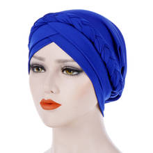 Gorros Hijab trenzados para otoño e invierno, turbante musulmán, Hijabs interiores de moda listos para usar, pañuelo para la cabeza, capó para quimio, pañuelo para la cabeza 2024 - compra barato