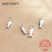 MEETSOFT-dijes de hueso de pescado Vintage de plata 925, joyería hecha a mano, fabricación de collares, accesorios de decoración 2024 - compra barato