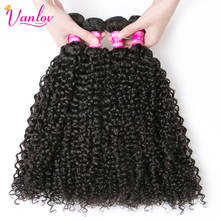 Vanlov Kinky Curly Hair Brazilian Human Hair Weave Bundles Natural Black 1/3/4 pcs/lot 100% Human Hair Bundles Remy Hair 2024 - buy cheap