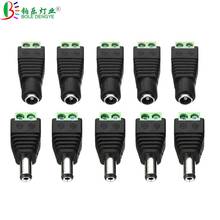 5pcs Female Male DC Power Cable Connector 5.5mm*2.1mm Jack Plug Connection For 5050 5630 3528 Single Color LED Strip CCTV Camera 2024 - buy cheap