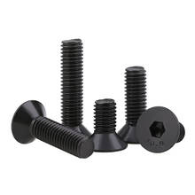 10.9 Level Black Countersunk Head Hex Socket Bolts KM DIN7991 Flat Head Hexagon Socket Machine Screw M4 M5 M6 M3 20Pcs 2024 - buy cheap