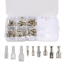 210PCS 2.8/4.8/6.3 Spade Crimp Terminals Electrical Male/Female Wire Crimping Connectors Insulating Sleeve Assortment Kit 2024 - buy cheap