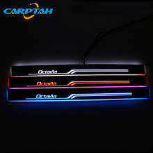 Carptah Trim Pedal LED Car Light Door Sill Scuff Plate Pathway Dynamic Streamer Welcome Lamp For Skoda Octavia A5 2010-2012 2013 2024 - buy cheap