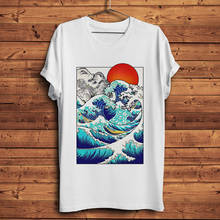 Japan Ukiyoe Great Wave off Kanagawa style funny t shirt men new white casual tshirt homme vintage unisex streetwear t-shirt 2024 - buy cheap