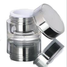 5G 5ML Acrylic Jar, With Silver Color Screw Cap Cosmetic Eye Cream Lotion Acrylic Jar, Small Bottle, 50pcs/lot 2024 - buy cheap