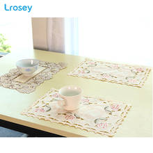 European Embroidered Placemats decorative tea coaster Hollow out cloth table mat creative bowl pad home decor coffee table pad 2024 - buy cheap