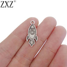 ZXZ-abalorios de nave espacial con cohete de dibujos animados, abalorios para collar, pulsera, joyería, accesorios, 24x10mm, 50 Uds. 2024 - compra barato