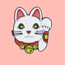 Japanese Funny Lucky Cat Enamel Brooch Pins Badge Lapel Pins Alloy Metal Fashion Jewelry Accessories Gifts 2024 - buy cheap