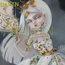 Full Square Diamond painting Cross stitch Cartoon girl Full Round Diamond mosaic Fresh flower 5DDIY Diamond embroidery Sun angel 2024 - buy cheap