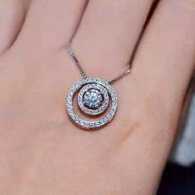 Женское короткое ожерелье из стерлингового серебра 925 пробы с двойным кольцом из ключицы с белым цирконием, подарок 2024 - купить недорого