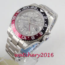 40mm BLIGER gray dial Black red Bezel GMT date sapphire glass automatic mens watch 2024 - buy cheap