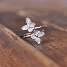 MENGYI-Anillo de alas de mariposa ajustable para mujer, joyería de plata 9 2 5, anillos de dedo para fiesta de boda, gran oferta 2024 - compra barato