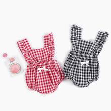 Sanlutoz Cotton Baby Girls Rompers Summer Infants Clothes Casual Grid Sleeveless Toddler Clothing 2024 - buy cheap