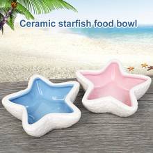 Starfish Shape Pet Feeder Ceramic Feeding Bowls for Small Animals Feeder Hamster Rabbit Squirrel Drinking Feeding Bowls Feeder 2024 - buy cheap