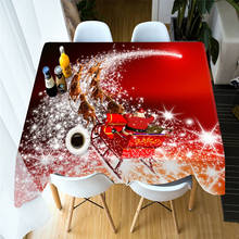Mantel 3D personalizable para árbol de Navidad, paño de mesa redonda de boda de algodón grueso, Rectangular, tema de Año Nuevo, a prueba de polvo, Color Rojo 2024 - compra barato
