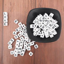 Chenkai 500pcs 10*10mm white Plastic Acrylic Alphabet Cube Letter Beads square beads 3mm hole Individual Singel Letter 2024 - buy cheap