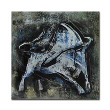 Arthyx Hand Painted Animals Oil Painting On Canvas Modern Abstract Bull Pop Art Wall Pictures For Living Bedroom Home Decoration 2024 - buy cheap