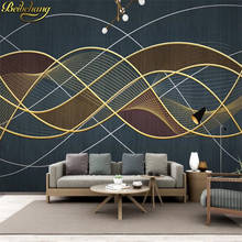 Beibehang personalizado moderno e minimalista abstrato linhas geométricas foto mural papel de parede tv fundo pintura murais 2024 - compre barato