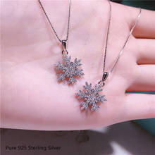 925 Sterling Silver Female Elegant Necklace Chain White Zircon Snowflake Excellent Pendant Necklace for Women Girl Jewelry 2024 - buy cheap