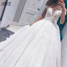 JIERUIZE Unique Boho Bridal Gown Lace Wedding Dress Applique Off Shoulder Wedding Gowns Sleeveless Long Princess Robe De Mariee 2024 - buy cheap