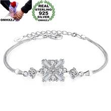 OMHXZJ-pulsera de plata esterlina S925 para mujer, accesorio de circonita cuadrada mágica, ideal para fiesta de cumpleaños y boda, venta al por mayor, SZ137 2024 - compra barato