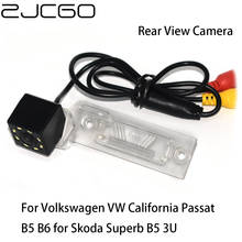Zjcgo-câmera de estacionamento para carro, à prova d'água, para volkswagen, califórnia, passat b5 b6 e skoda superb b5 3u 2024 - compre barato