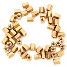 50Pcs Brass M3*6mm Hollow Double Pass Printed Circuit Board Standoff Hex Spacer 2024 - buy cheap