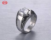 999 sterling silver white zircon casting men's fashion ring 2024 - buy cheap