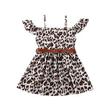 Vestido de verano informal con estampado de leopardo para niñas, tutú de princesa para fiesta, vacaciones, playa, 1-6 años 2024 - compra barato