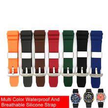 22mm Rubber Silicone Watch Strap Black Blue orange Waterproof Needle Buckle Watchband Suitable for Seiko CPC077 Wrist Watch 2024 - buy cheap