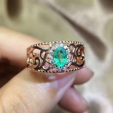Jewelry Vintage Emerald Ring 5 Pieces Natural Emerald Silver Ring for Party 925 Silver Emerald Jewelry Girl Gift 2024 - buy cheap