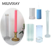 MILIVIXAY упаковка из 2 пластиковых форм для свечей для изготовления свечей, столб/цилиндр/шестигранный/Спиральная форма, поставки свечей, рукоделие 2024 - купить недорого