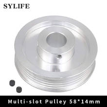 Double-sided Hollow 14mm Inner Hole Dia 58mm Dia V-Type Belt Pulley 2024 - buy cheap