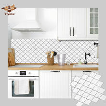 Настенная плитка с белым арабским фонариком, виниловые 3D наклейки, самоклеящиеся обои, квадратные клеящиеся обои для кухни, ванной комнаты 2024 - купить недорого