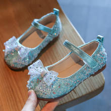 Zapatos de princesa de fiesta con diamantes de imitación para niña, zapatos de vestir con lazo a la moda para niños pequeños, zapatos de baile para 1, 2, 3, 4, 5, 6 años, nuevos 2024 - compra barato
