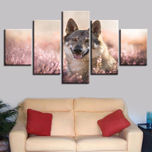 Art Wallpaper Frame Painting 5 Panel Animal Wolf HD Printed Painting Canvas Living Room Pictures Home Decoration Modern Poster 2024 - buy cheap