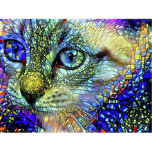 Алмазная картина мультяшный кристалл кошка полный квадратный круглый алмаз 5D Сделай Сам Вышивка крестиком Мозаика домашнее украшение с бриллиантами 2024 - купить недорого
