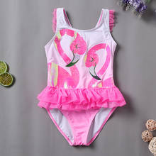 2020 Flamingo Girs Swimsuit One-Piece Swimsuit 1-10 Yeras One Piece Bathing Suits Rose Girls' Beach Children Swimwear 2024 - buy cheap