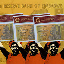 Billetes chapados en oro de Zimbabue, billetes de banco chapados en oro con papel falso de COA para regalo de colección 2024 - compra barato